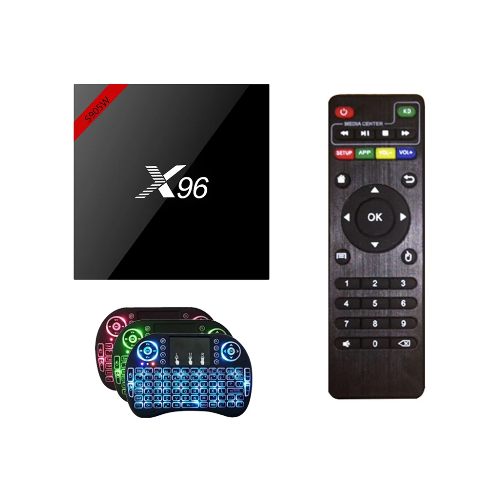

Merbye X96 Android 7.1 Smart TV Box WiFi S905W Quad Core Set Top Box 4K Media Player X 96 X96W Set-top Box
