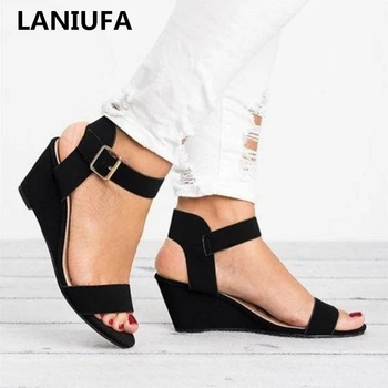 

Summer Casual Sandals Women Wedges mid heels shoes Casual Open Toe Gladiator women Sandals Female Rome Sandals shoes mujer &22