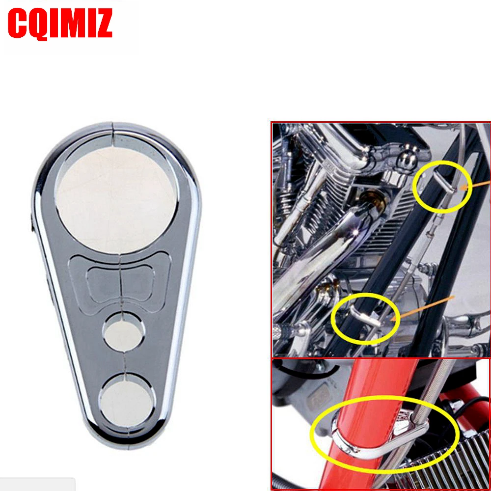 25mm 1" Chrome Motorcycle Brake Line Clutch Cable Handlebar Frame Clamp