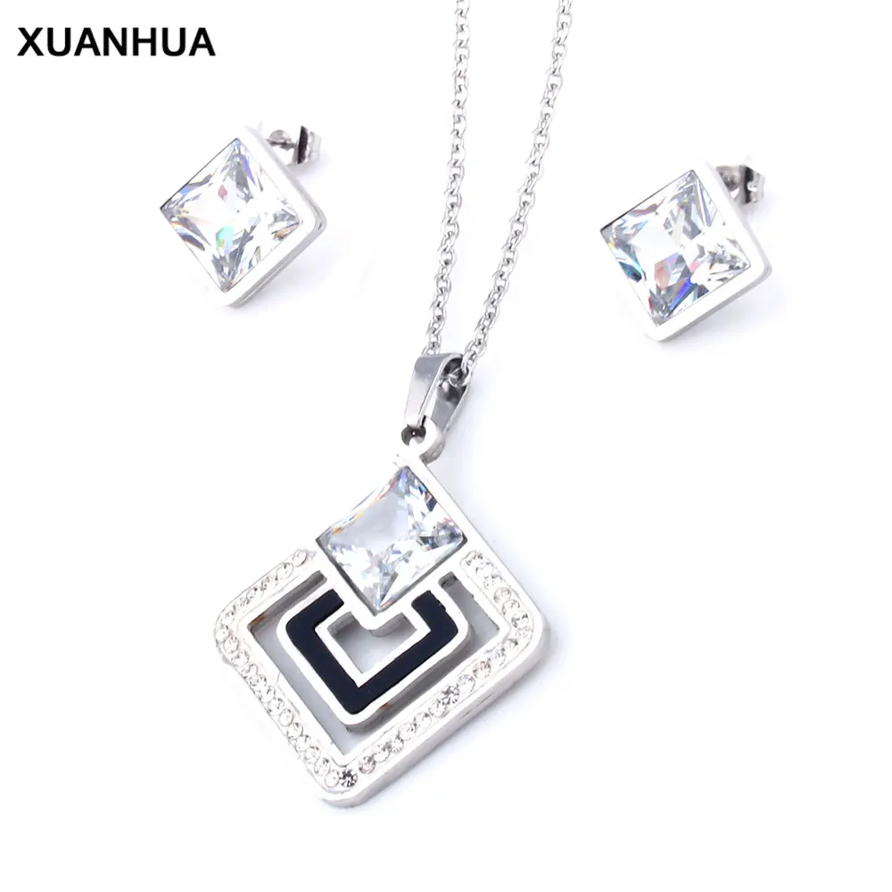 

XUANHUA Stainless Steel Jewelry Woman Jewelry Sets Shell Necklace And Earing Set Jewellery Gifts For Women Wedding Jewelry Set