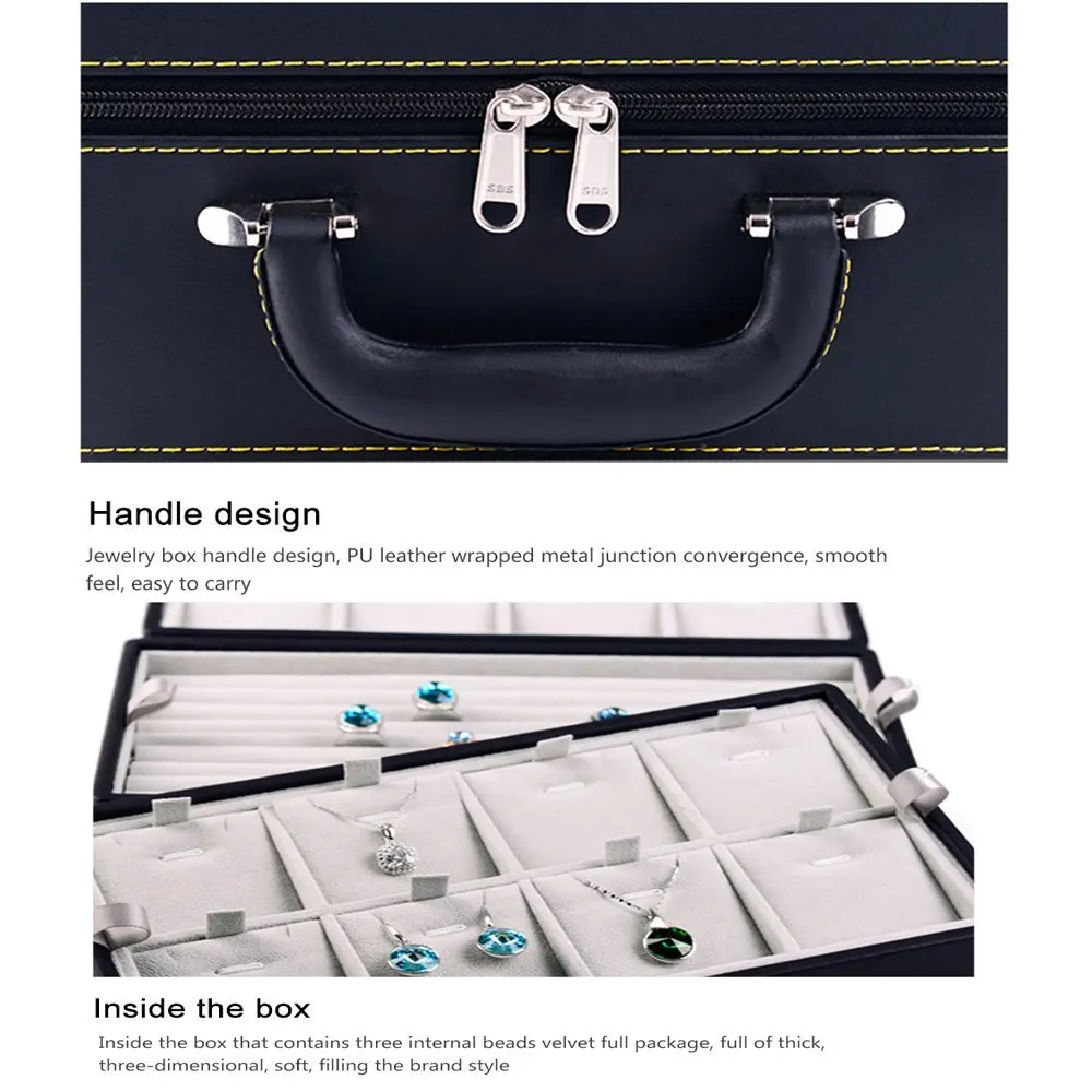 Portable Jewelry Travel Storage Box Case Organizer Holder for Earrings Ring Necklace Pendant Watch Bracelet (3)