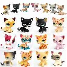 Pet shop lps pé brinquedos do gato do cão dachshund collie cocker spaniel great dane cabelo curto gatinho velho coleção figura originais