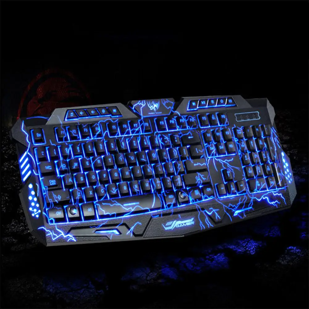 EastVita Трехцветная компьютерная игровая клавиатура с подсветкой Teclado питанием от
