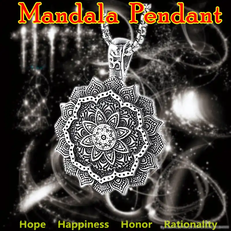 Тибет духовная Мандала Подвеска Амулет ожерелье унисекс подвески из нержавеющей стали ожерелье s Модный кулон, ювелирные изделия уникальны...