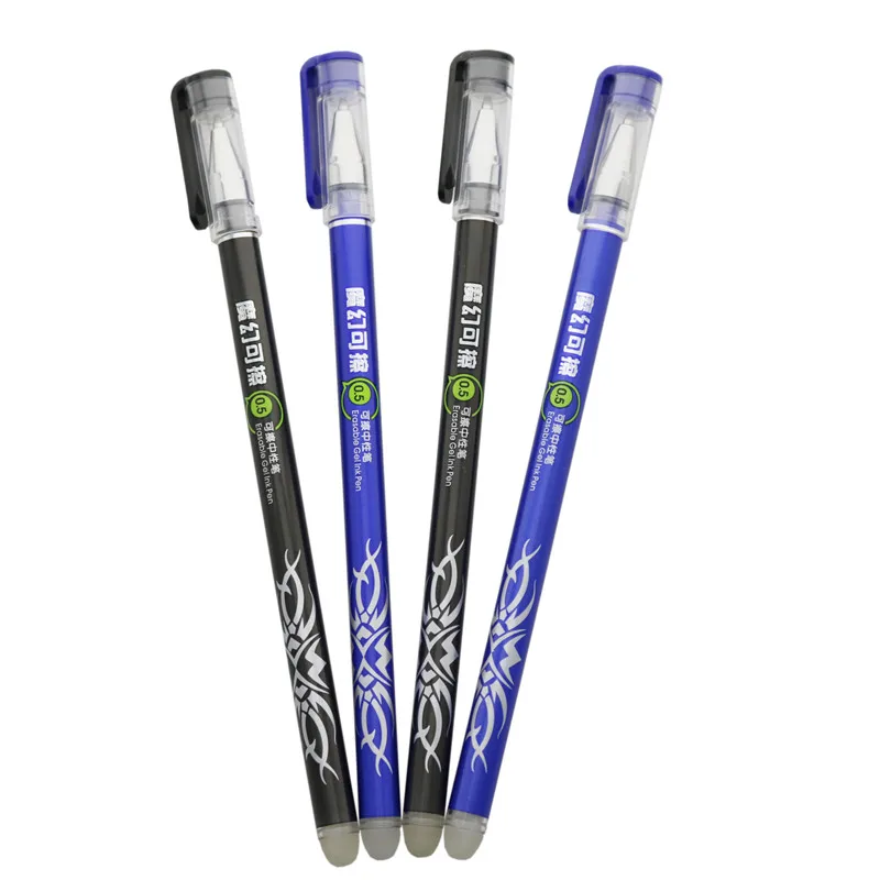 1pcs Erasable Gel Ink Pen Blue And Black Pen Rod Color 0.5mm Nib