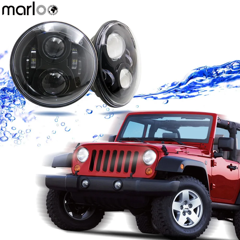 2Pc 120W 7 Pollici Rotonda Fari A Led Per Jeep Wrangler Cj-5 Cj-7 Tj Lj Jk Jku Rubicon Sahara Hummer H1 H2 Accessori