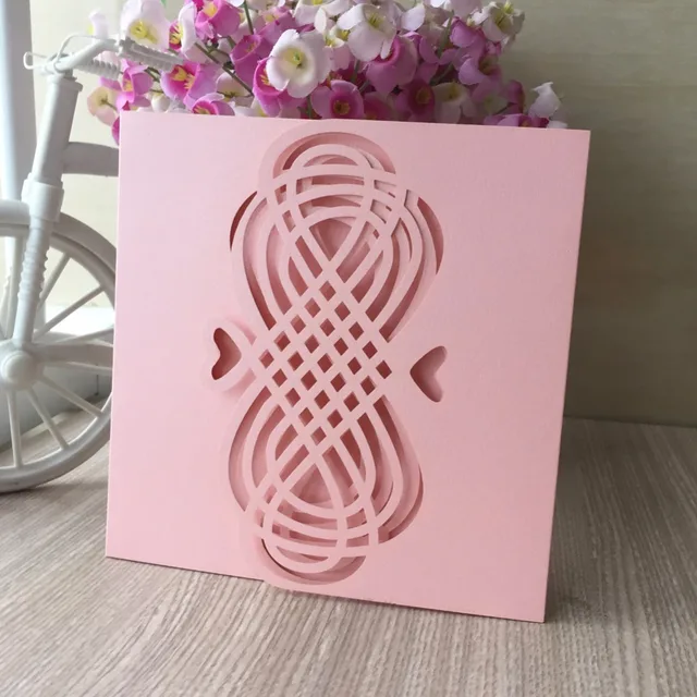 30pcs laser cut pearl paper postcards wedding invitation cards
