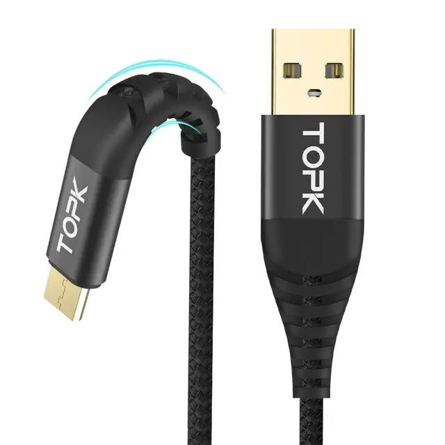 1 متر مايكرو USB كابل سريعة تهمة QC3.0 USB سريع بيانات الشحن كابل