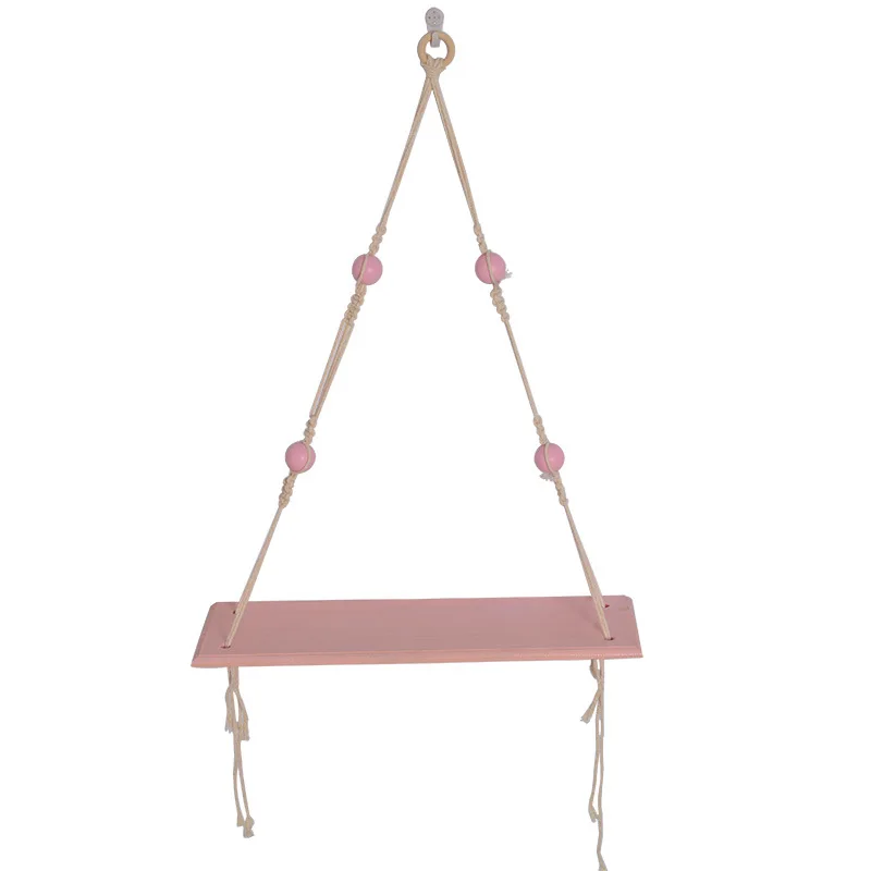 Креативная декоративная доска настенное крепление деревянная полка Бытовая Гостиная Подставка для косметики украшения - Цвет: Pink