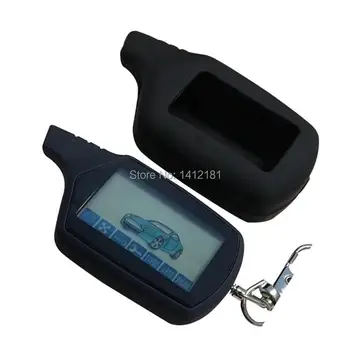 

Top Quality A91 Key chain + Silicone Key Case For Russian Two Way Car Alarm System Fob Keychain LCD Remote Starline A91