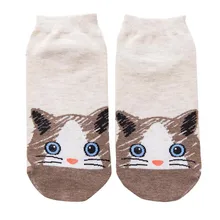 1 пара, женские хлопковые носки, Милые Носки с рисунком кота, повседневные носки с животными, женские зимние носки Z319