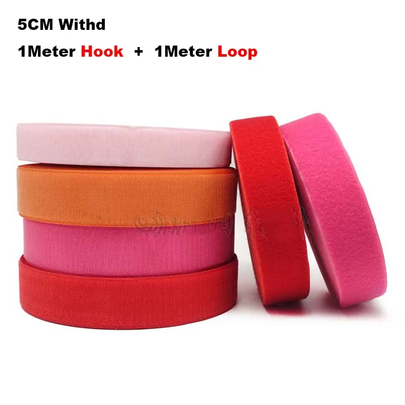 5cm Width velcros no adhesive fastener stick clothing tape sewing magic hook loop sticker strip velcroing strap couture stick