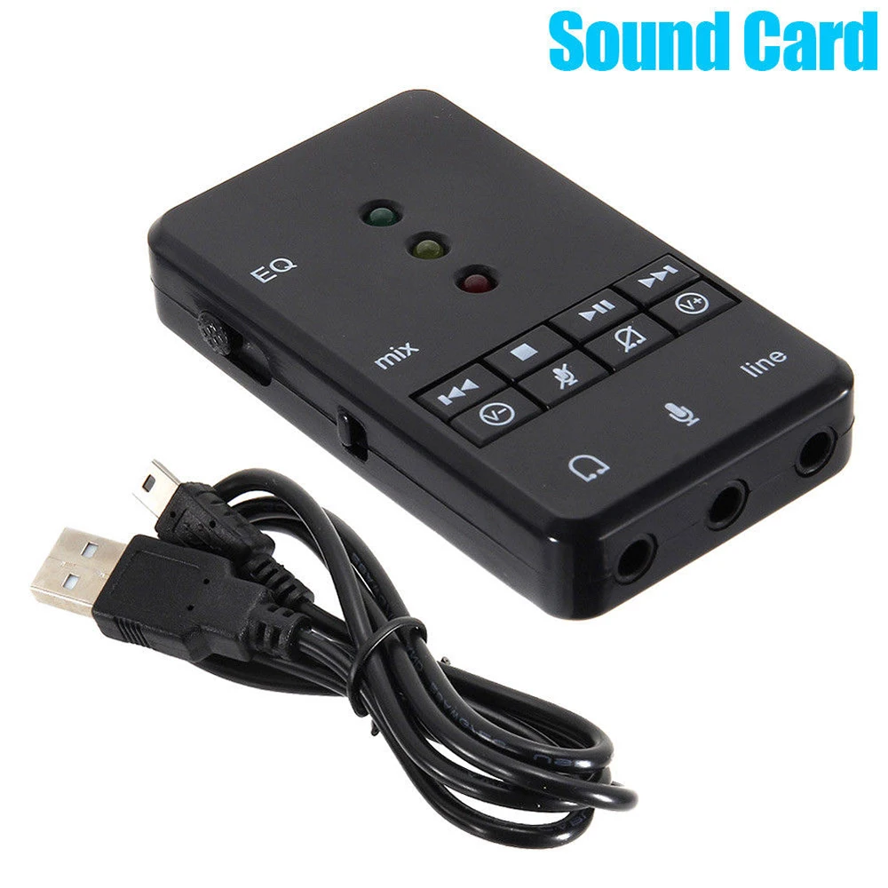 

For Windows Vista/XP/7/8/Mac OS/Android High Quality EQ Xear 3D USB Sound Card 7.1 Channel Audio Adapter LED Indicator