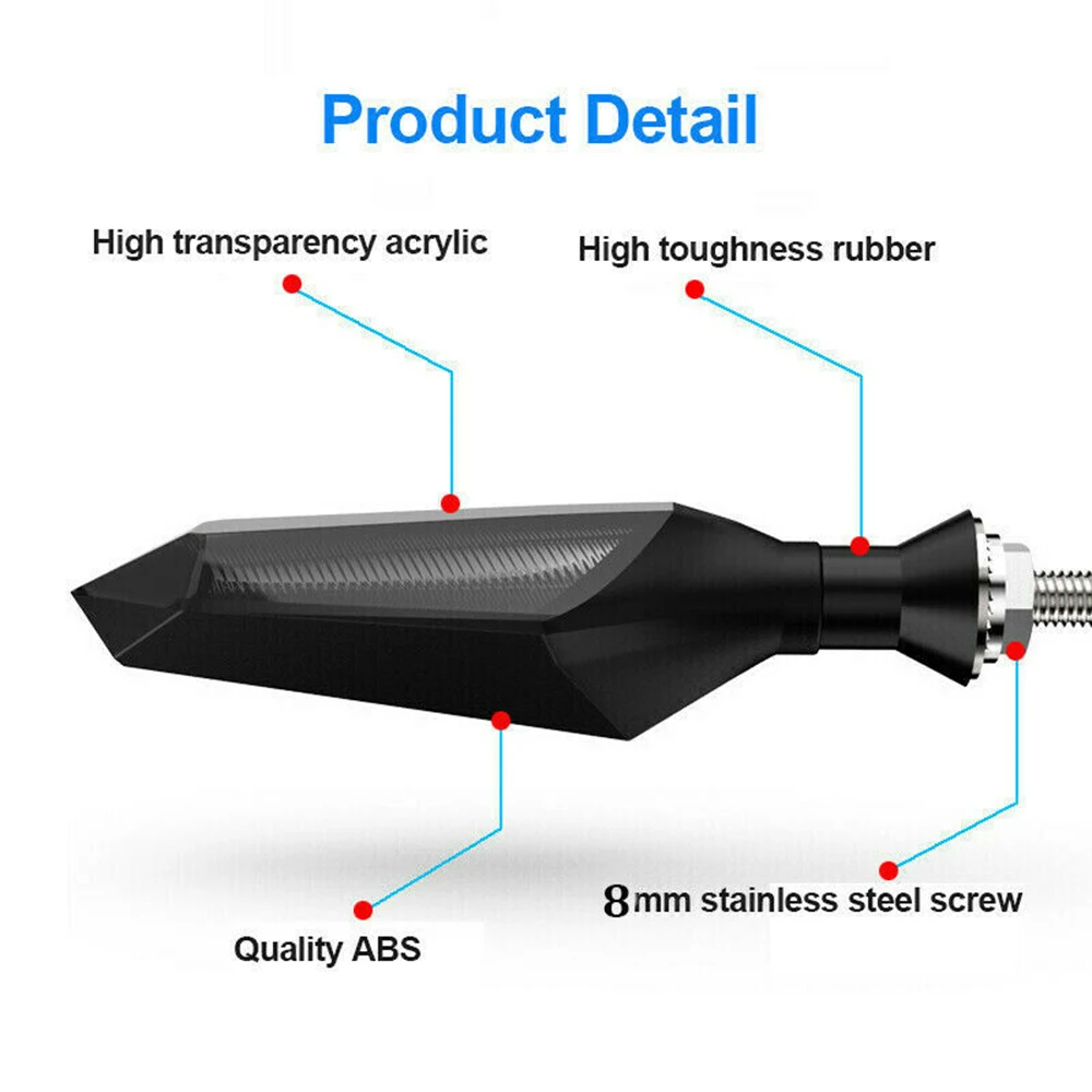 2 шт. 8 мм Универсальный светодиодный фонарь для мотоцикла с поворотом последовательный мигающий индикатор янтарные лампы для бега