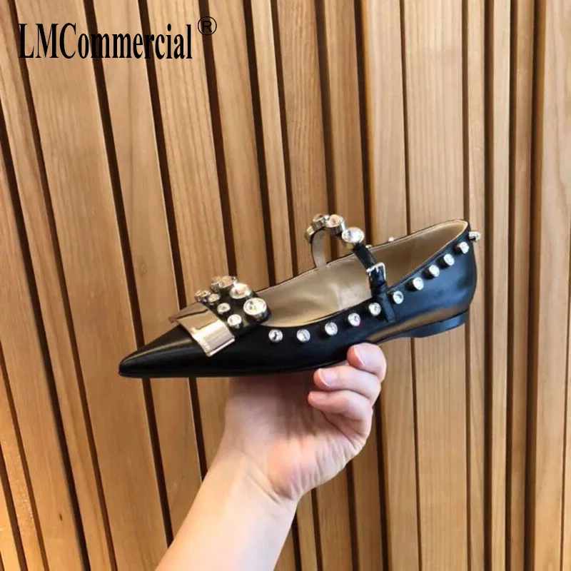 

Summer European and American True Silk Water Diamond Flats Banquet flat Single Shoe Womens Shoes luxury shoes women designers