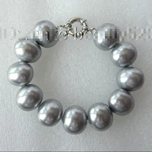 Потрясающий большой 19 мм барокко серый южного моря жемчужный браслет " s1658Noble стиль естественно прекрасно jewe быстрая