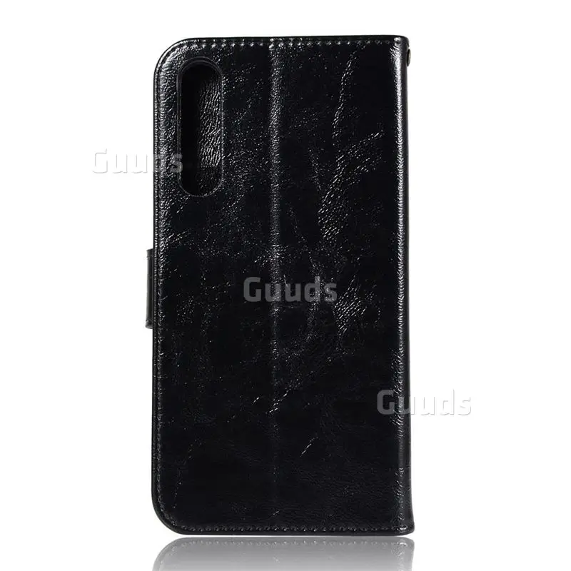 Luxury Retro Leather Wallet Case for Huawei P20 Pro - Black