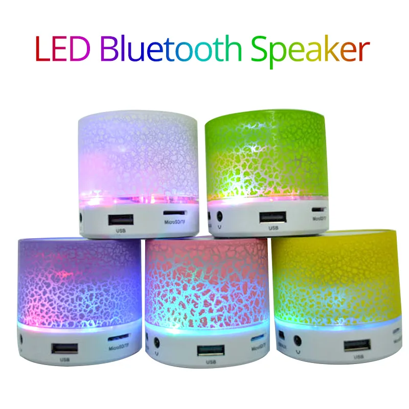 

Portable LED Bluetooth Speaker Mini Wireless Loudspeaker Crack TF USB FM AUX Subwoofer Speakers mp3 stereo audio music player