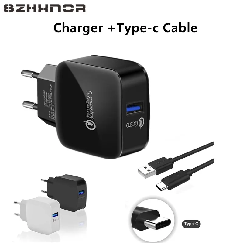QC3.0 быстрое зарядное устройство адаптер с Тип C зарядки usb для huawei p smart Nokia 6 2018/6 (2nd