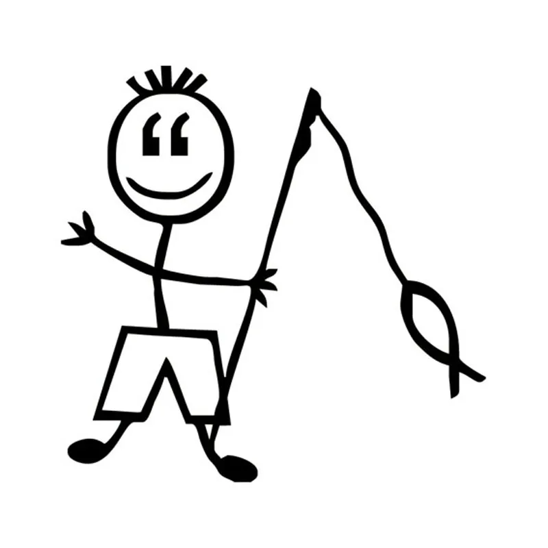 

13.1*12.9CM Personalized Car Stickers Baby Fishing Funny Motorcycle Vinyl Decals Black/Silver C7-1198