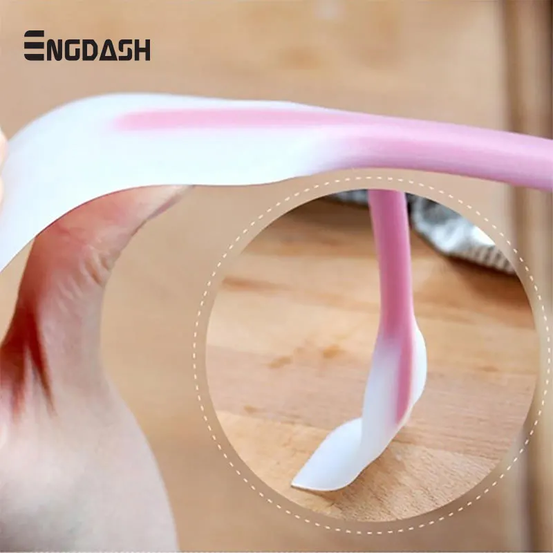 

ENGDASH Double head Mixer Scraper Pastry Cake Silicone Spoon Kitchen Baking Tool Spatula Scoop DIY Foods Ramdon Color