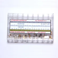 63 шт./кор. Золотой/Серебряный часы Корона набор 0,7 мм кран диаметр Assort размер часы Корона для часов Запчасти Замена
