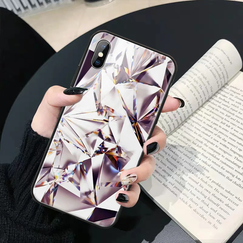 Чехол для iphone 6 7 8 6s xs max 5 5s se чехол X XS XR Plus милый стеклянный с блестками и алмазами |