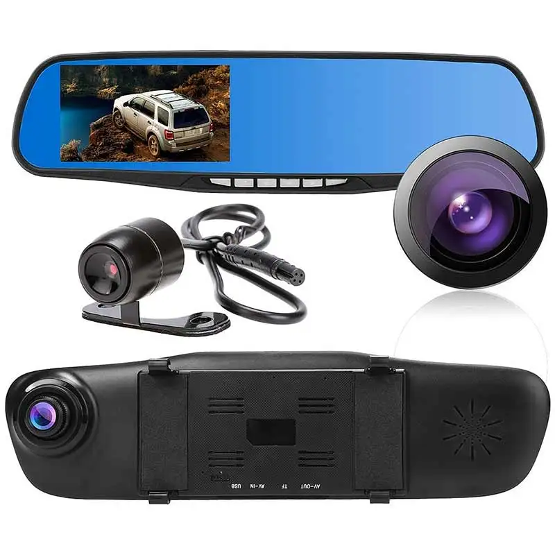 

HD 1080P 4.3inch Car Rearview Mirror DVR Video Night Vision Dual Lens Camera Dash Cam Recorder DXY88