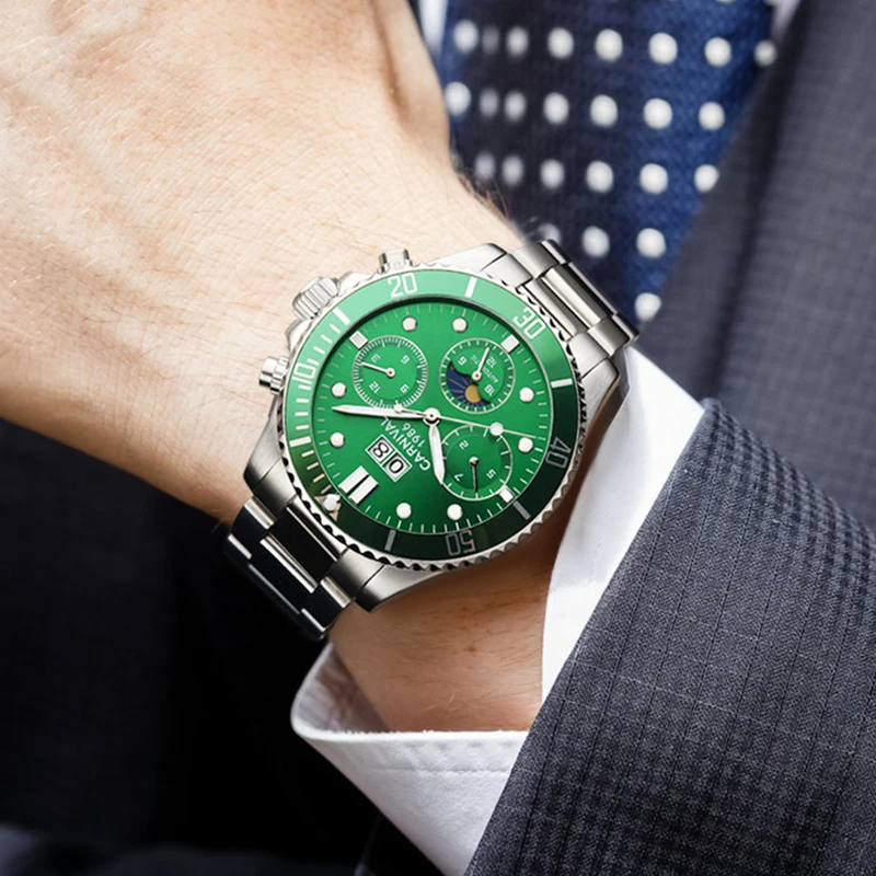Aliexpress.com : Buy Moon phase men watch luxury brand waterproof