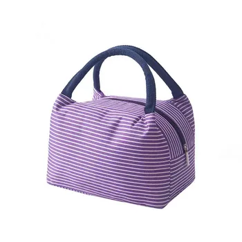 

Lunch Bag Insulated Thermal Food Storage Bag Portable Travel Working Bento Box Food Bag Striped Lunch Box Сумка Для Обеда