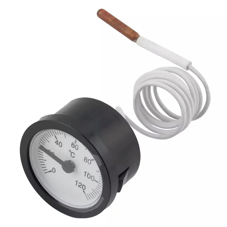 Dial Thermometer Capillary Temperature Gauge 0 120C for Water & Oil/xj