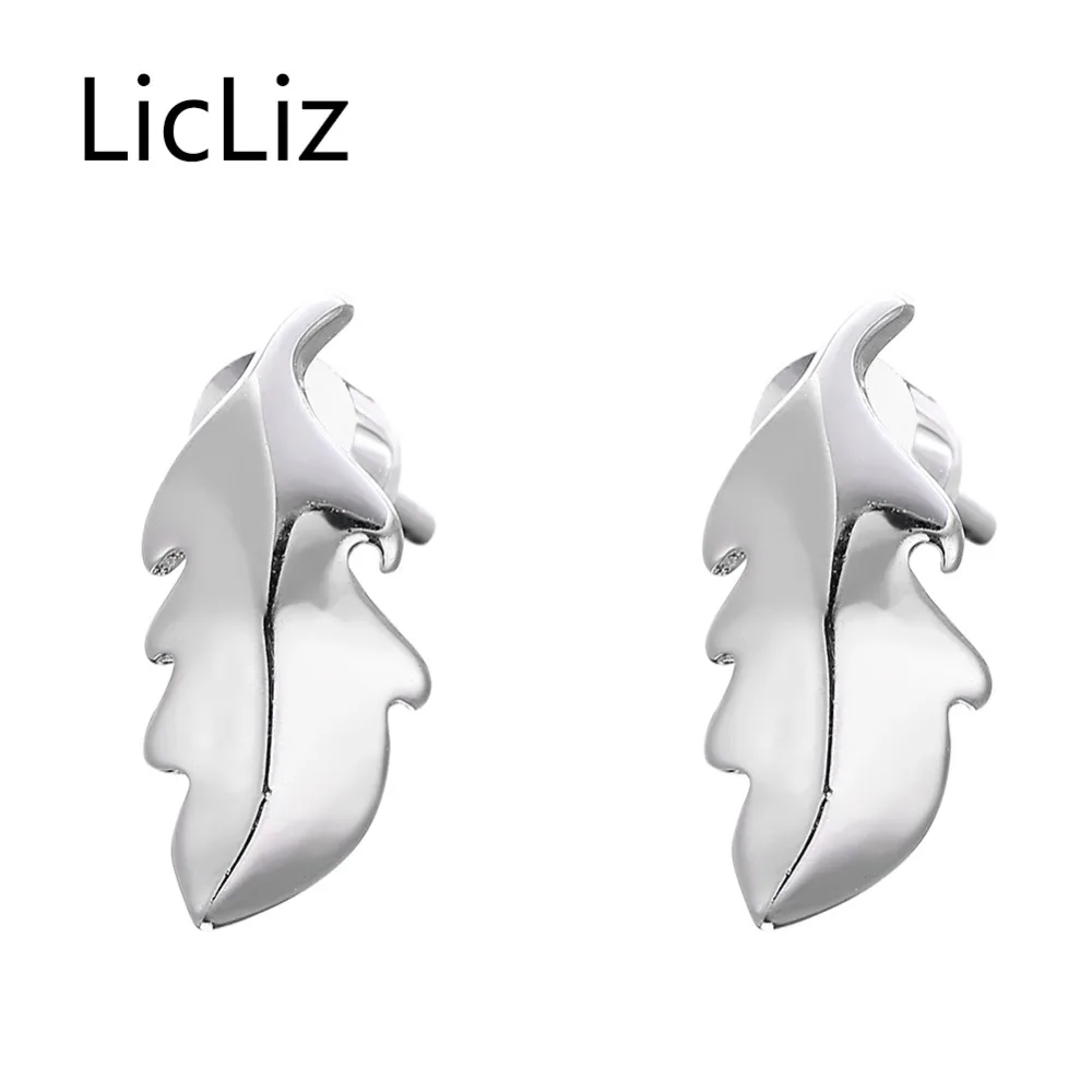 

LicLiz Fashion Leaf Stud Earring for Women Fashion 925 Sterling Silver Earrings Jewelry Pendientes Aretes de Mujer Moda LE0431