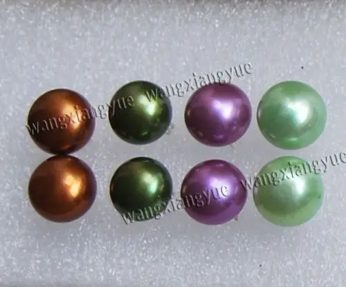 

4Set 4Color 11-12mm Akoya Cultured Pearl Silver Stud Earrings AAA Grade A0422