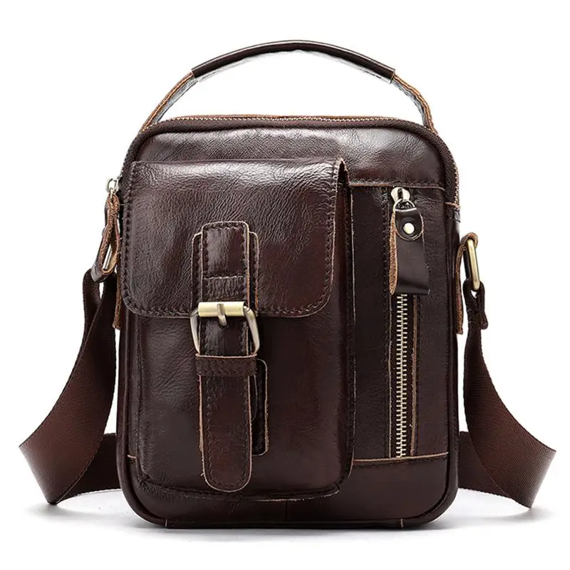 

Vintage Genuine Leather Mens Bag Handbag Big Capacity Man Messenger Bag Motor Male Business Shoulder Crossbody Bags For Men Tote