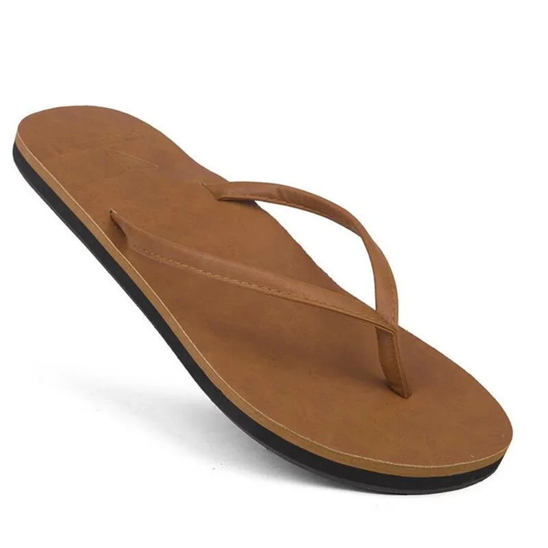 flat leather flip flops