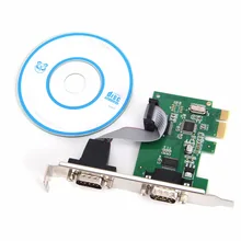 Pci-e pci на два последовательных DB9 RS232 Express контроллер последовательного адаптера 2-Por # L059 # Новый горячий