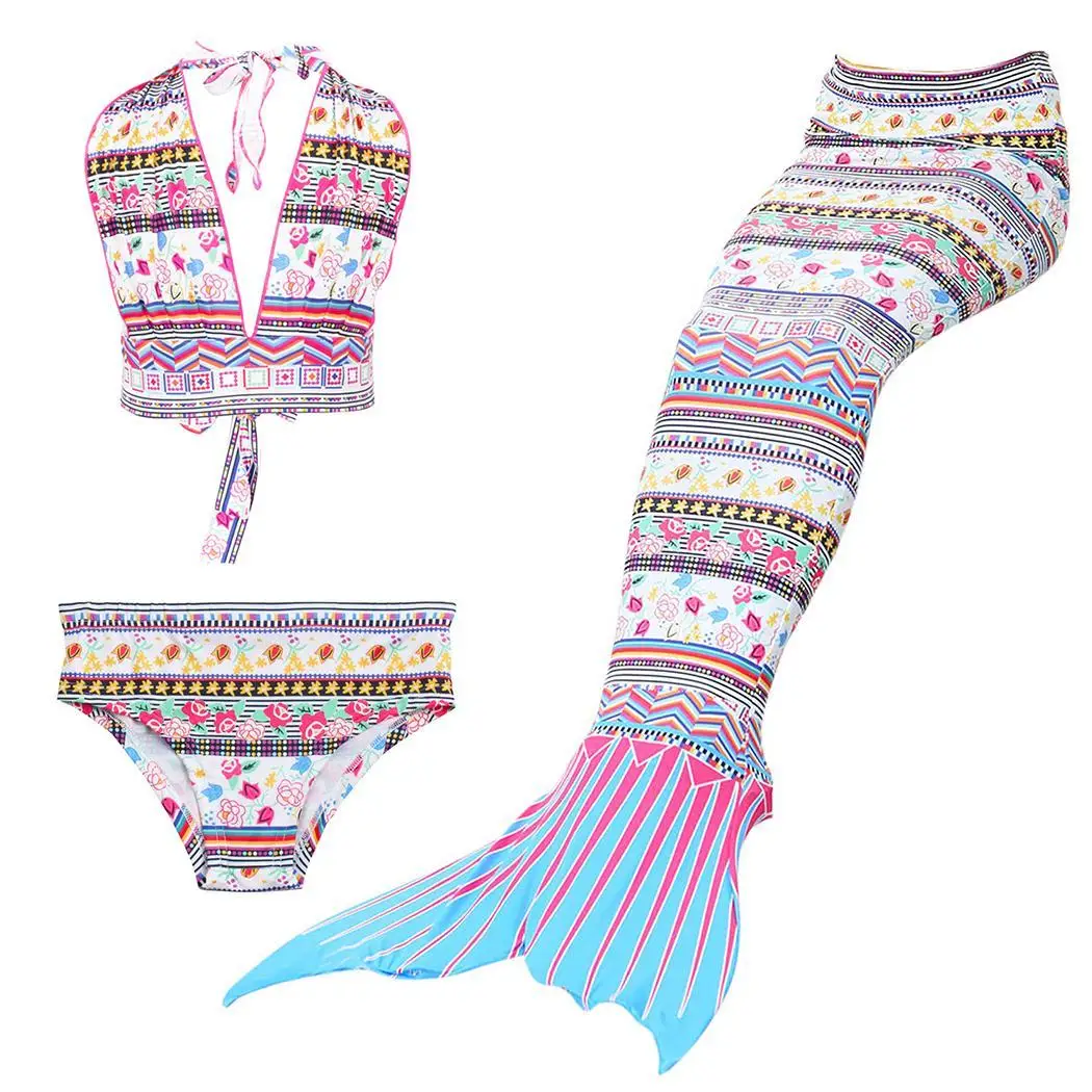 3 предмета в комплекте для маленьких девочек бикини в форме хвоста русалки ванный комплект Необычные одежда для плавания Детский костюм косплей купальники Костюмы набор - Цвет: pink multicolor