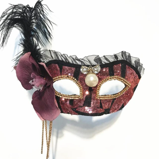 Atletisch Vul in Inspiratie Venetiaanse Masker Kostuum Eyemask Paillette Bloemen Parel Maskers  Halloween Carnaval Veren Party Masker Vintage Goth|Kostuum Accessoires| -  AliExpress
