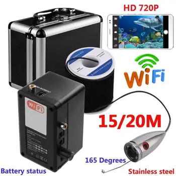 

US Plug WIFI Wireless Visual Underwater Fish Finder Smart Phone App Remote Control 1000TVL Seafishing Fish Searching Machine
