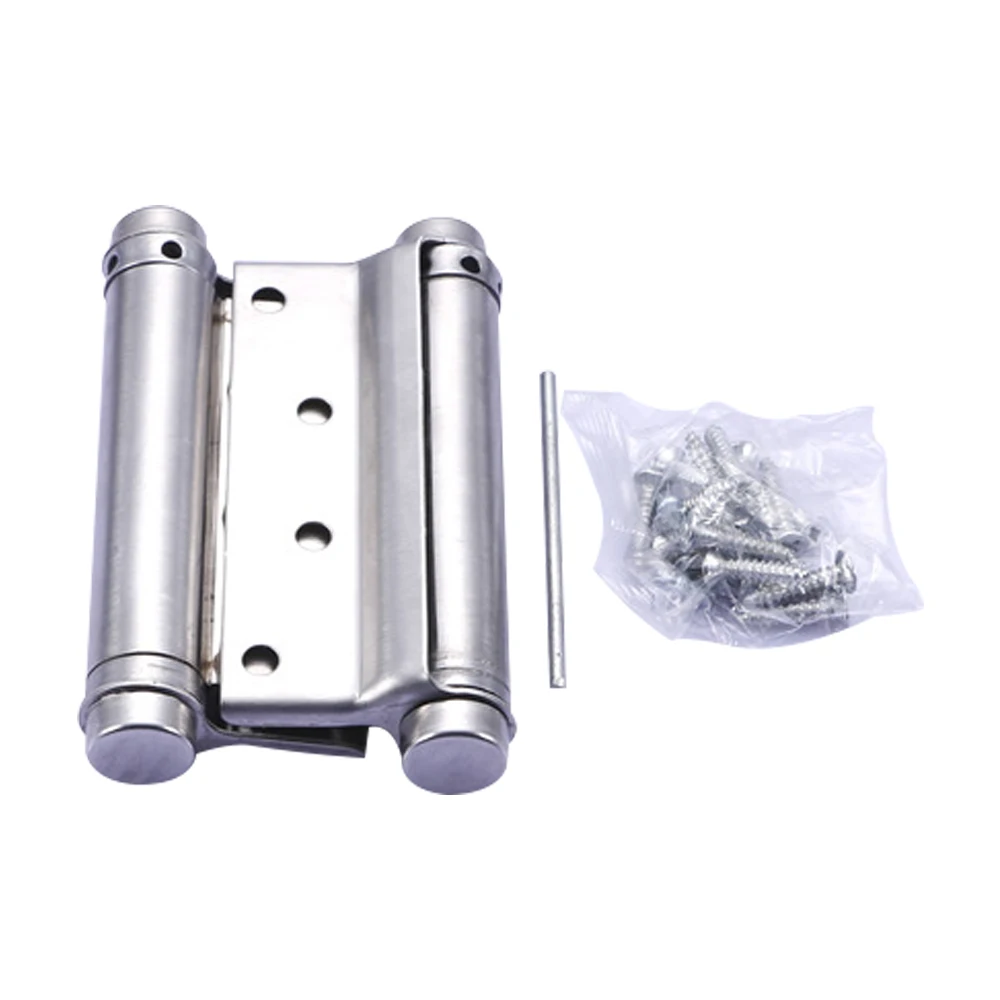 

6 Inch Stainless Steel Double Action Concealed Door Silver Spring Hinges For Saloon Cafe Door Shop Swing Door 2Pcs