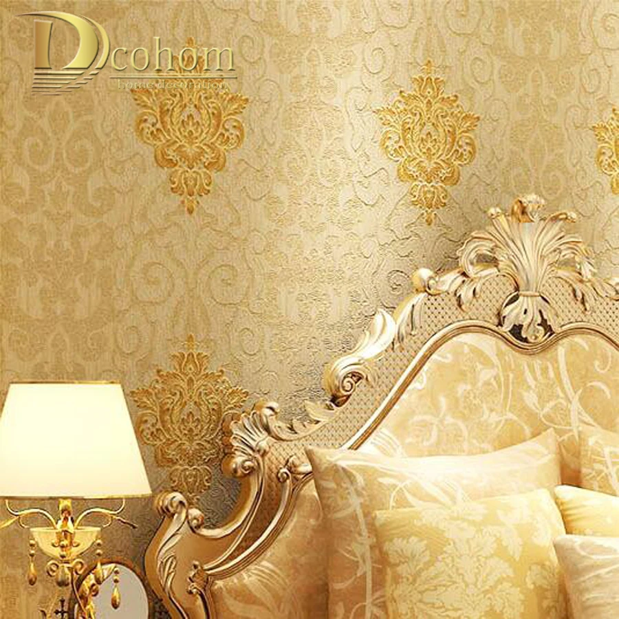 Us 2111 34 Di Scontovintage Classico Europeo Di Lusso Beige Rosso Damasco Carta Da Parati Per Pareti 3 D Carta Di Parete Per La Camera Da Letto