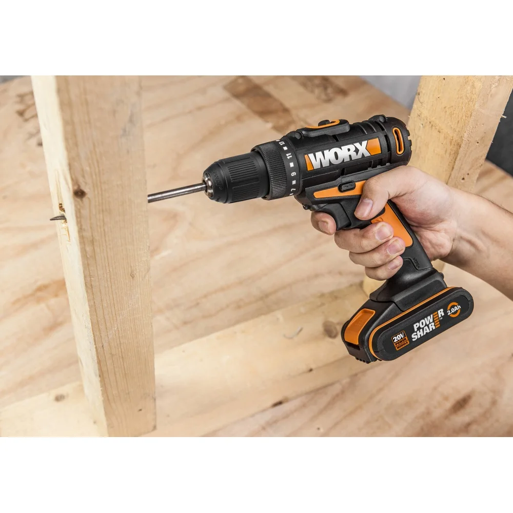Дрель-шуруповерт аккумуляторная WORX WX101 20В 1.5Ач x2 коробка