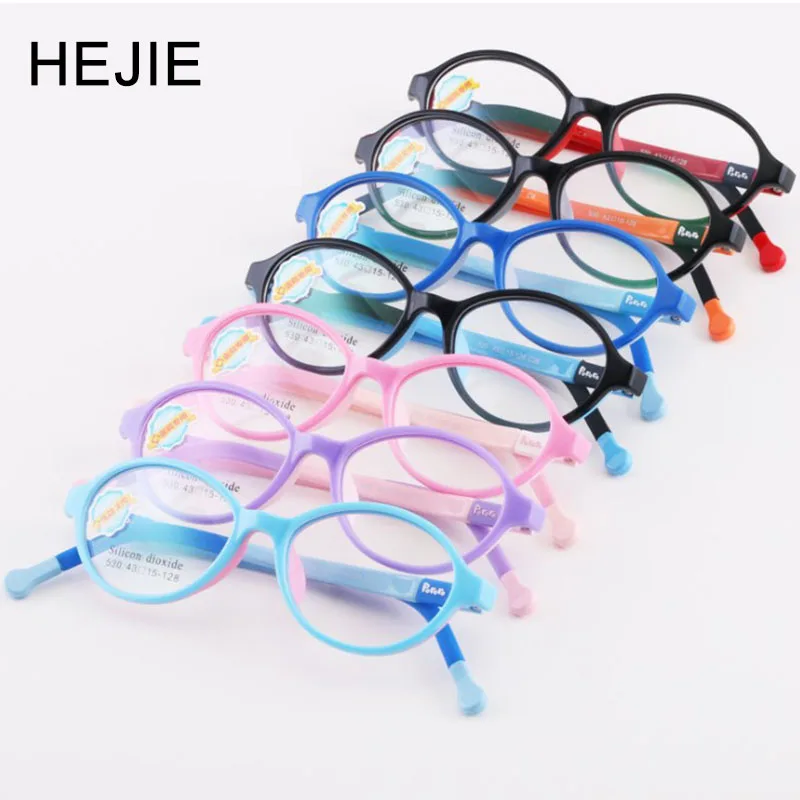 HEJIE Kids Safe Silicone Clear Lens Optical Eyeglasses Frames For Toddler Boys Girls Children 2-4 Years Old Size 43-15-128mm 530 HEJIE Kids Safe Silicone Clear Lens Optical Eyeglasses Frames For Toddler Boys Girls Children 2-4 Years Old Size 43-15-128mm 530