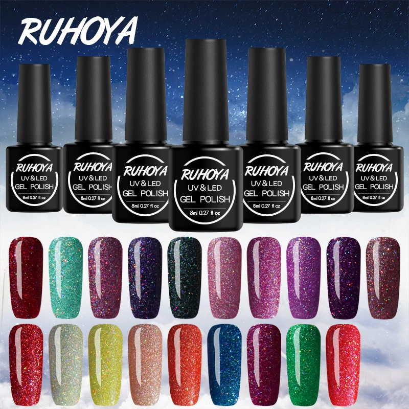 

Ruhoya 1pc Neon UV Gel Lacquer Varnishes Soak-off UV LED Nail Gel Semi-permanent UV Gelpolish Decoration Gel Lak DIY Nail Art