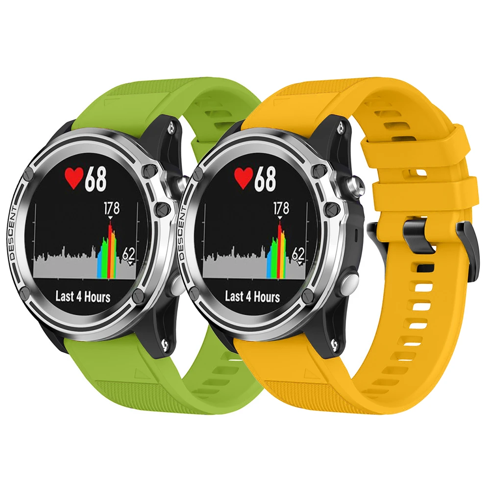 Силиконовый ремешок для часов Garmin Fenix 5/5Plus 15 цветов темно синий/армейский