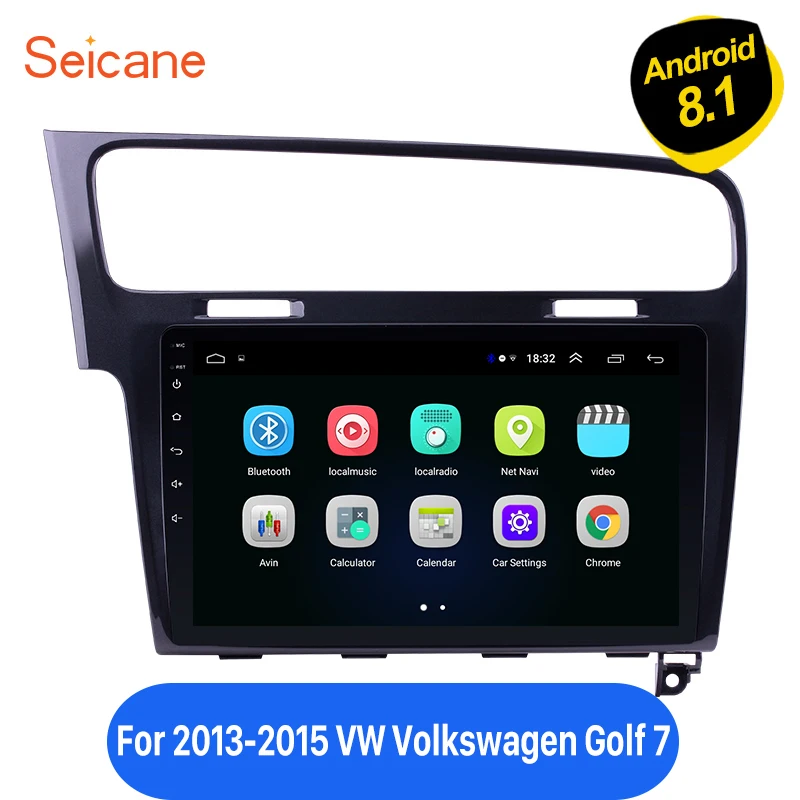 Seicane Android 8,1 10,1 дюймов автомобиля gps Navi Autostereo головное устройство плеер для 2013 VW Volkswagen Golf 7 WI-FI 2Din 4-х ядерный