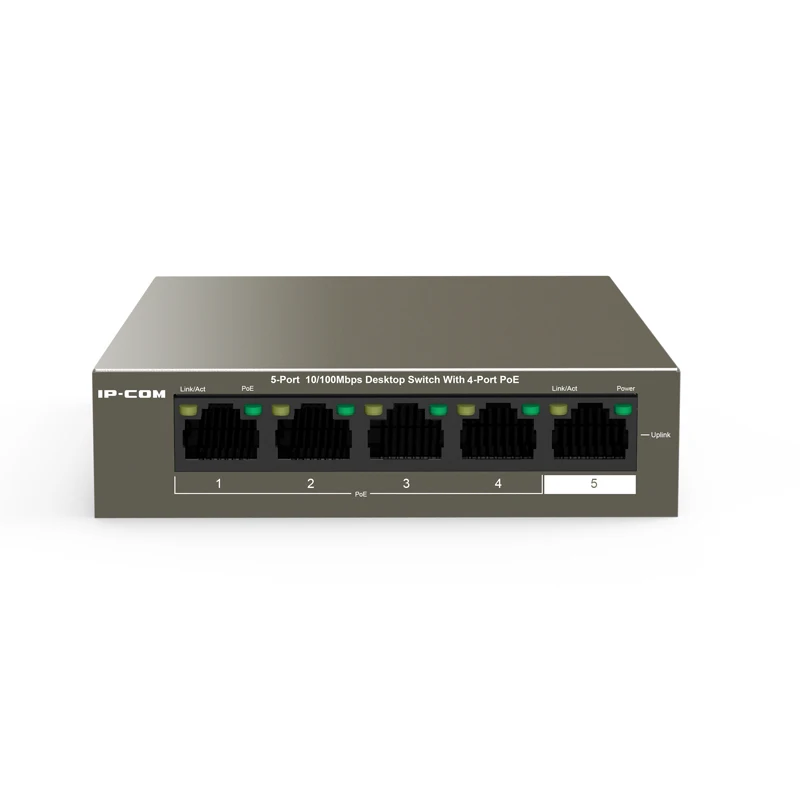 F1105P-4-63W сетевой коммутатор Ethernet с 5 портами 250 м стабильный источник питания PoE на