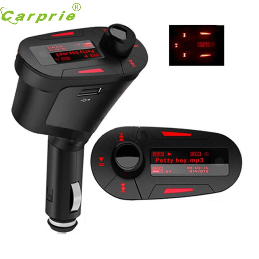 

LCD Car MP3 Player Wireless FM Transmitter With USB SD MMC Slot remote Red