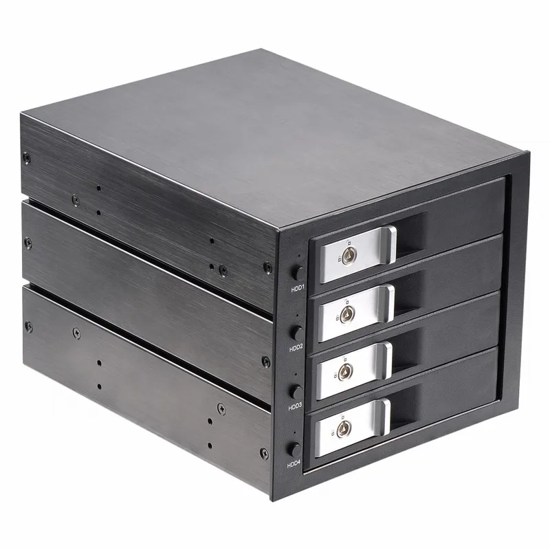 3.5in sata aluminum 4 bay slot tray less mobile rack for optical drive