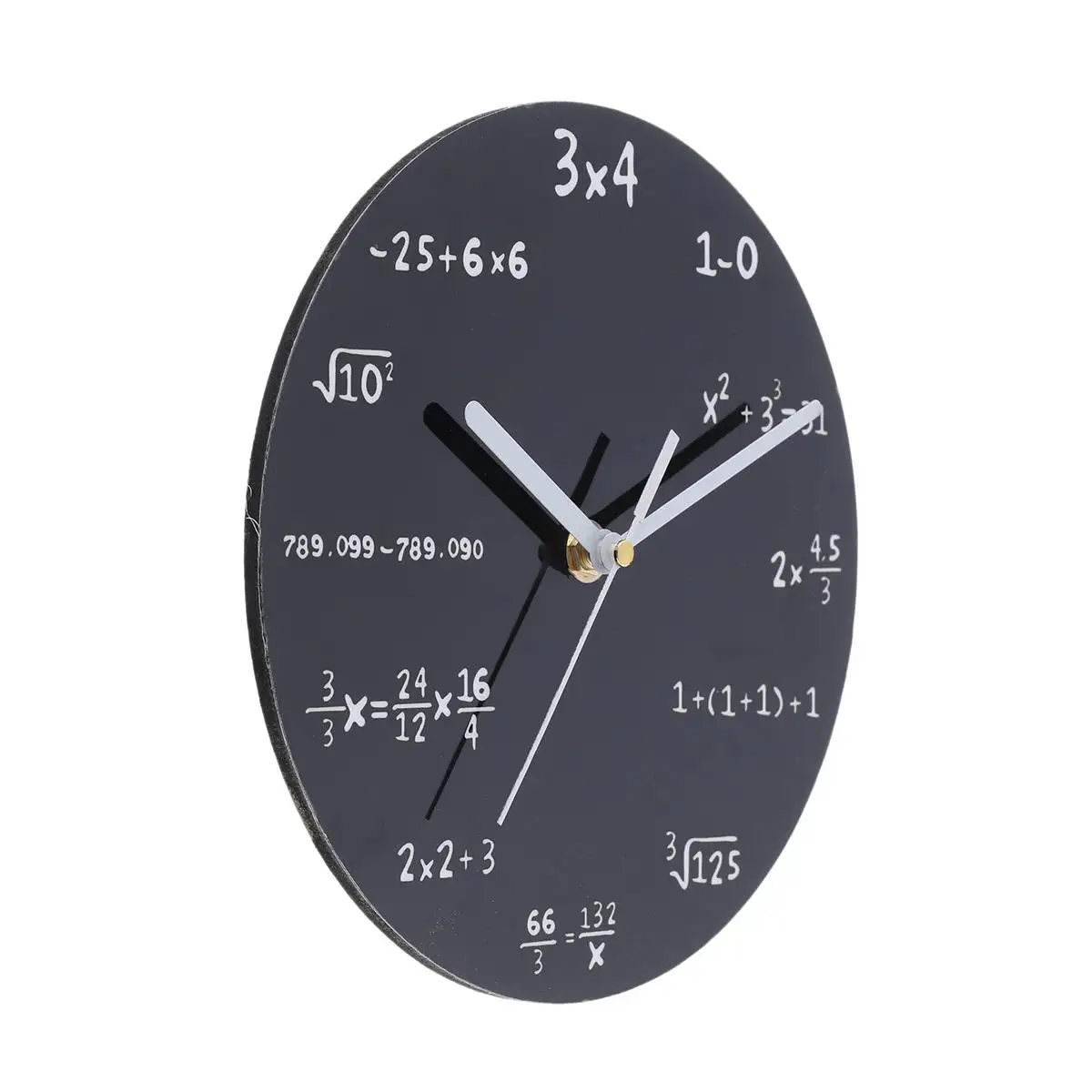 3 типа Математические тематические деревянные настенные часы цифровые круглые часы настенные кварцевые Современные часы с таймером для дома, гостиной, украшения 20 см - Цвет: Black